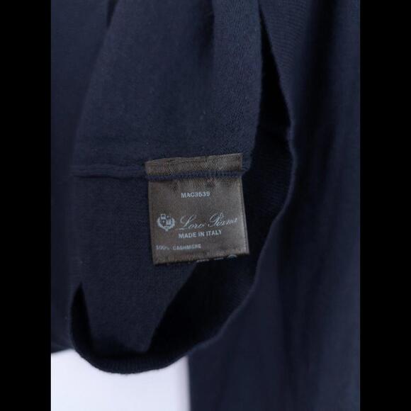 [SOLD] NWT LORO PIANA Women's Sz IT 46 US XL Navy Blue 100% Cashmere Turtleneck - Picture 7 of 13